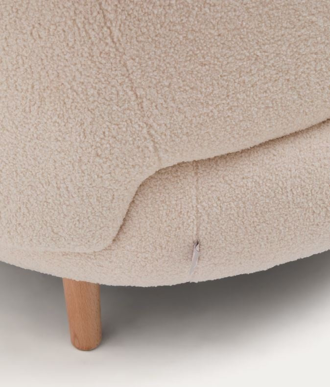 Fotoliu ecru din textil Luisa Kave Home