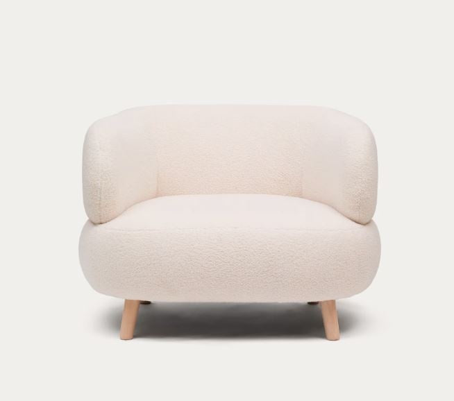 Fotoliu ecru din textil Luisa Kave Home