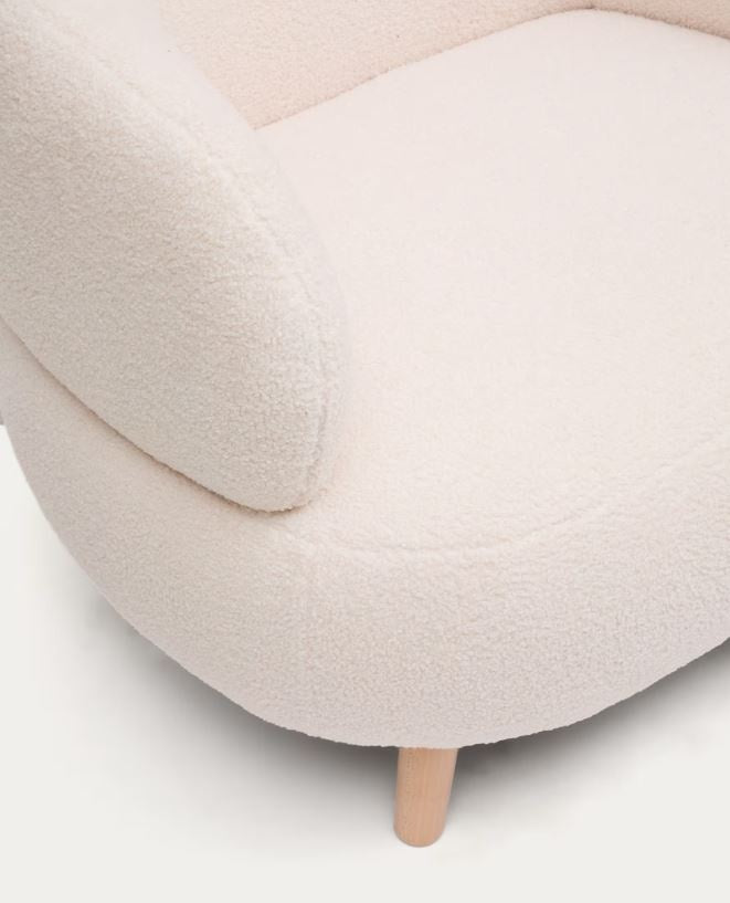 Fotoliu ecru din textil Luisa Kave Home