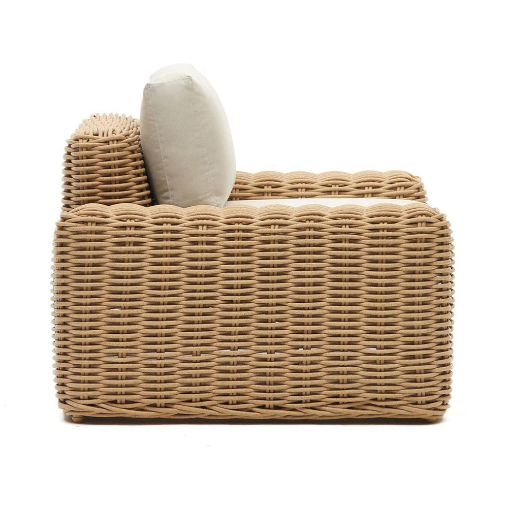Fotoliu exterior alb/bej din textil Portlligat Kave Home