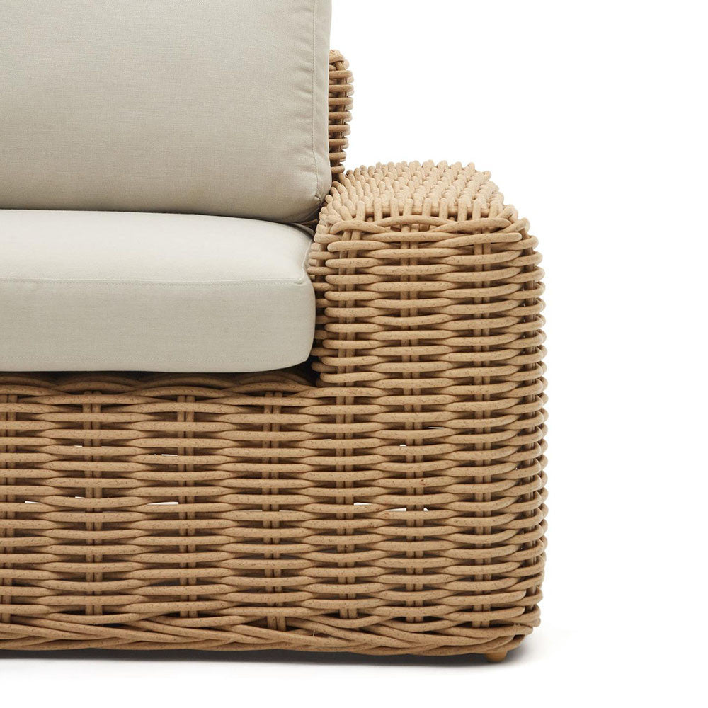Fotoliu exterior alb/bej din textil Portlligat Kave Home