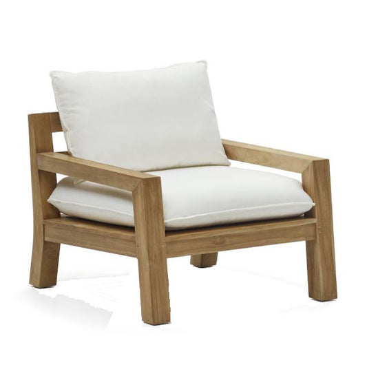 Fotoliu exterior alb/maro din textil Forcanera Kave Home