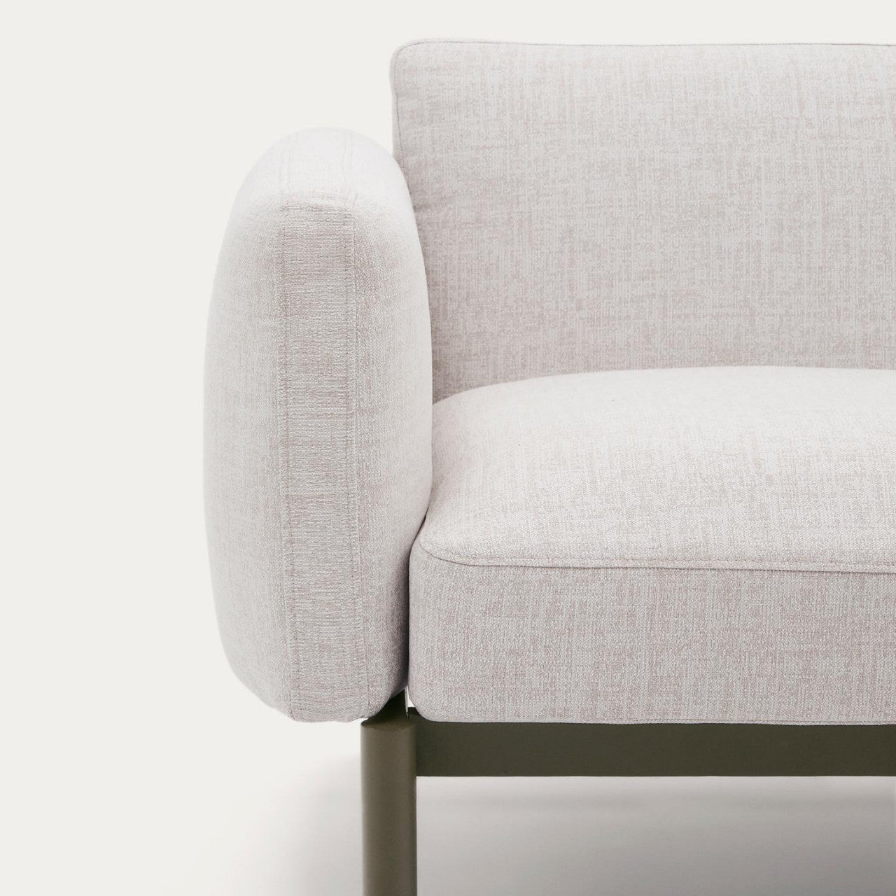 Fotoliu exterior alb/verde din textil Sorells Kave Home