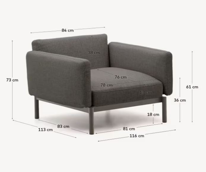 Fotoliu exterior alb/verde din textil Sorells Kave Home