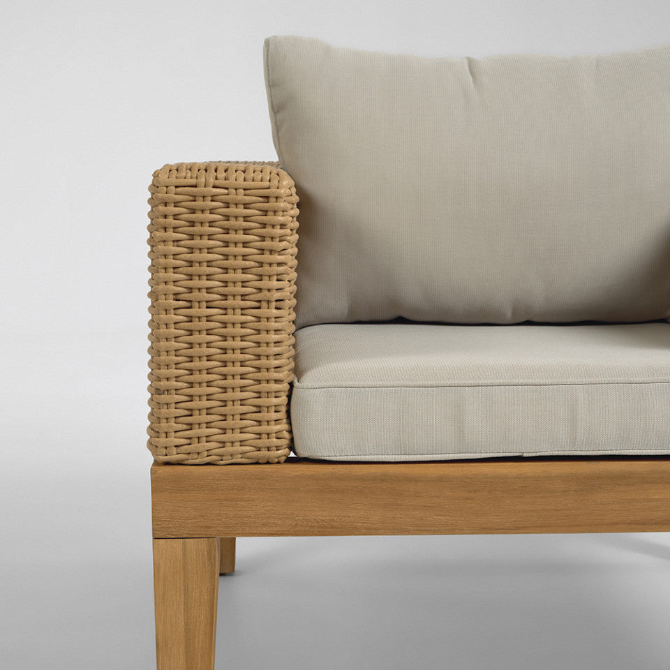 Fotoliu exterior maro din textil Giana Kave Home