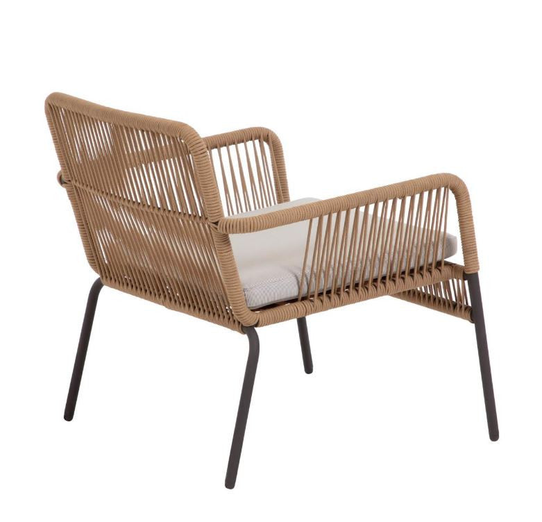 Fotoliu exterior maro din textil Samanta Kave Home