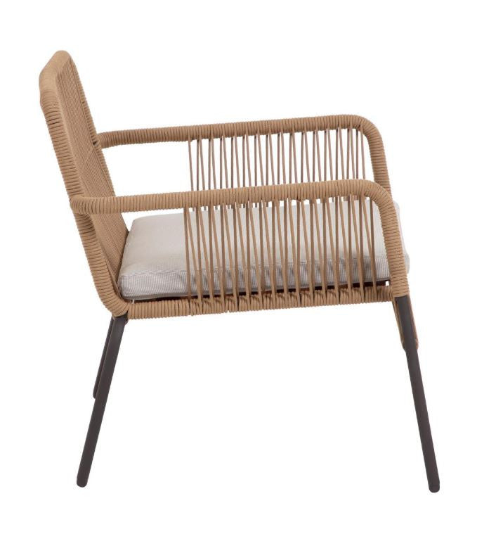 Fotoliu exterior maro din textil Samanta Kave Home