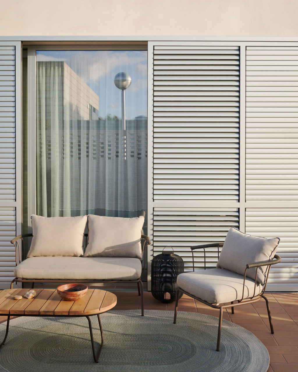 Fotoliu exterior multicolor din textil Salguer Kave Home