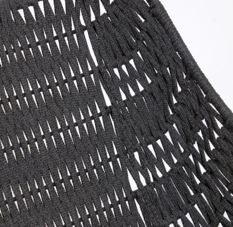 Fotoliu exterior negru din metal Abeli Kave Home