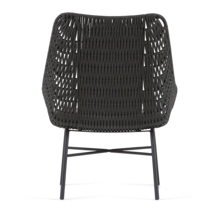 Fotoliu exterior negru din metal Abeli Kave Home