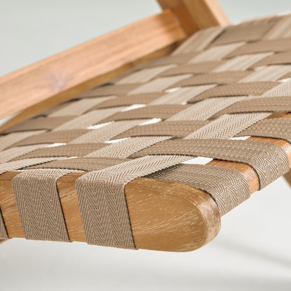 Fotoliu exterior pliabil bej din textil Chabeli Kave Home