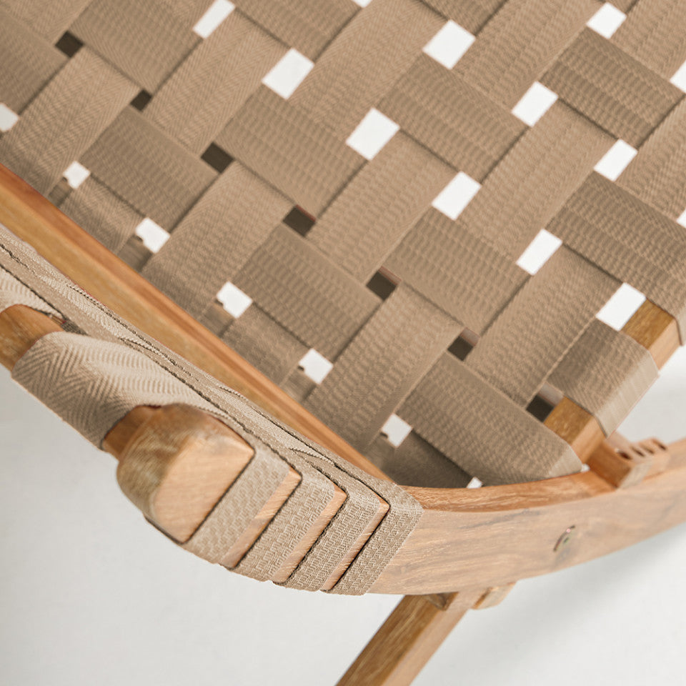 Fotoliu exterior pliabil bej din textil Chabeli Kave Home