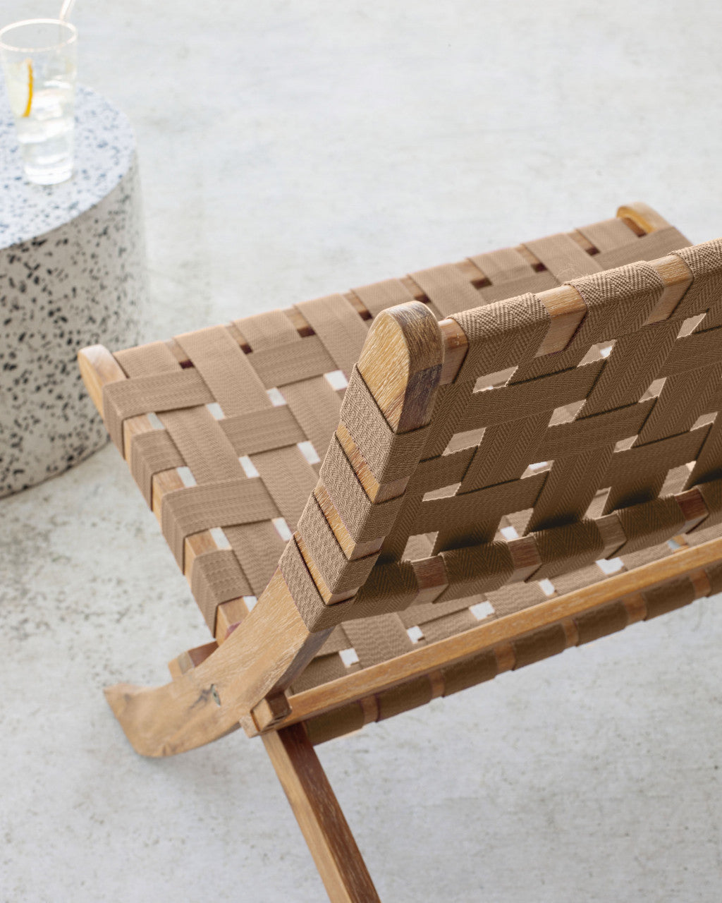 Fotoliu exterior pliabil bej din textil Chabeli Kave Home