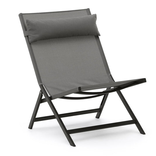 Fotoliu exterior pliabil negru din metal Canutells Kave Home
