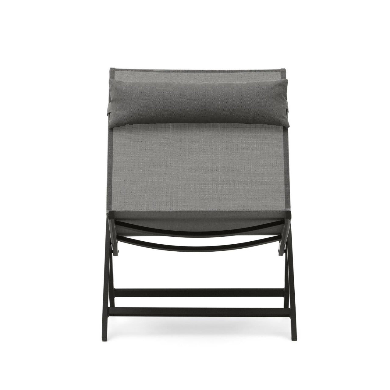 Fotoliu exterior pliabil negru din metal Canutells Kave Home