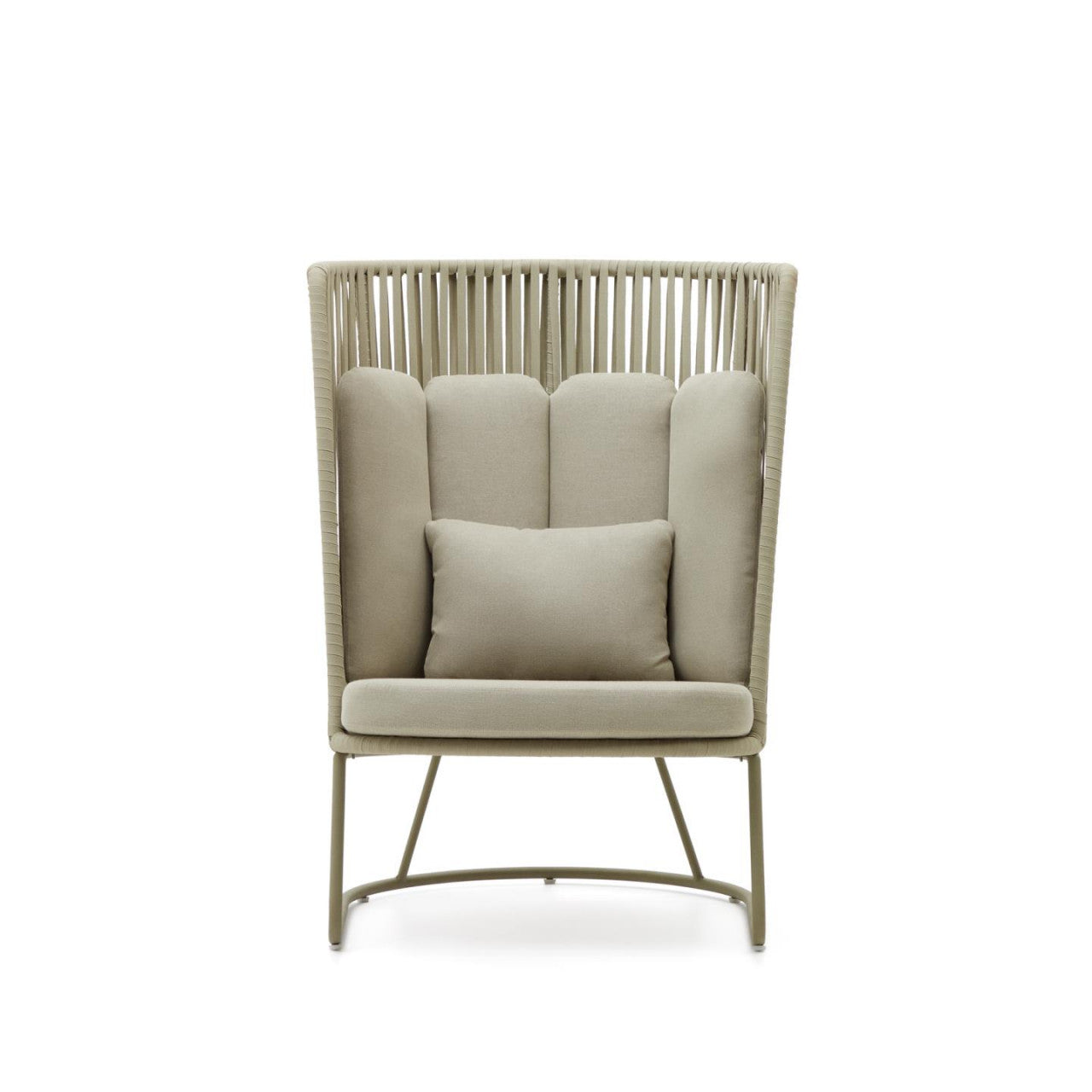 Fotoliu exterior verde din metal Saconca Kave Home