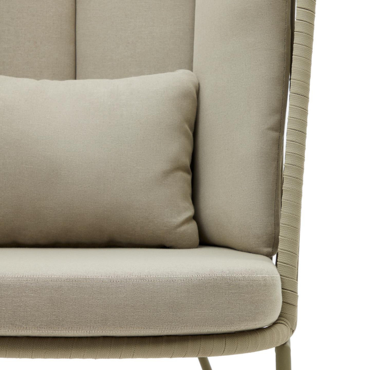 Fotoliu exterior verde din metal Saconca Kave Home