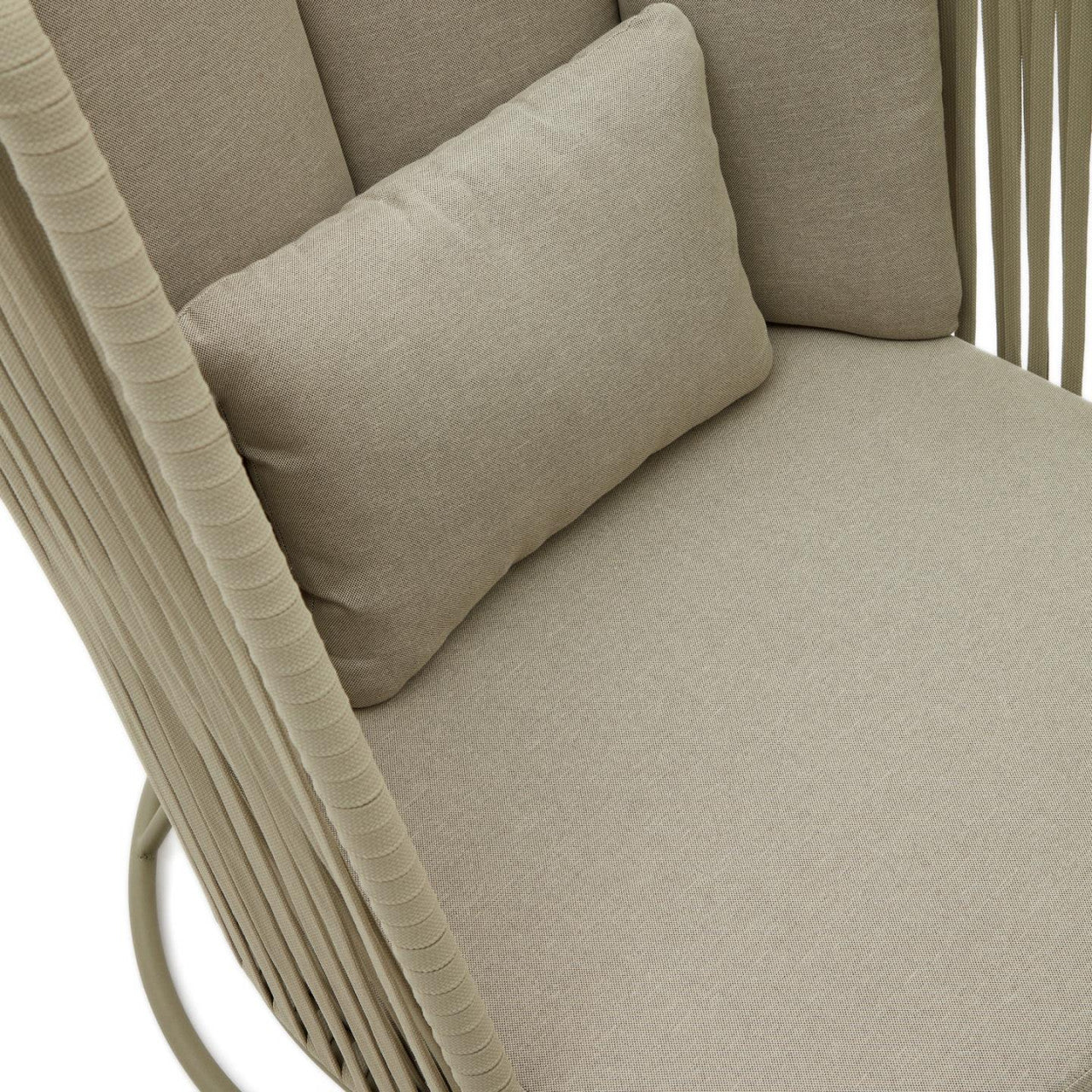 Fotoliu exterior verde din metal Saconca Kave Home