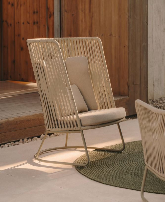 Fotoliu exterior verde din metal Saconca Kave Home