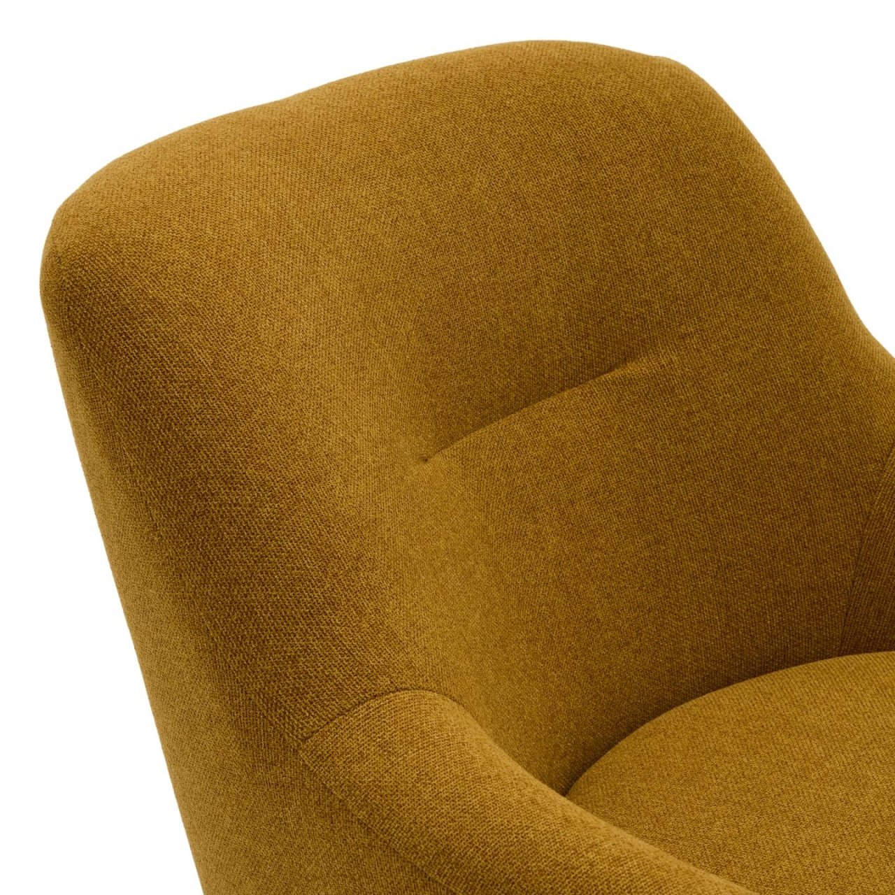 Fotoliu galben mustar din textil Candela Kave Home