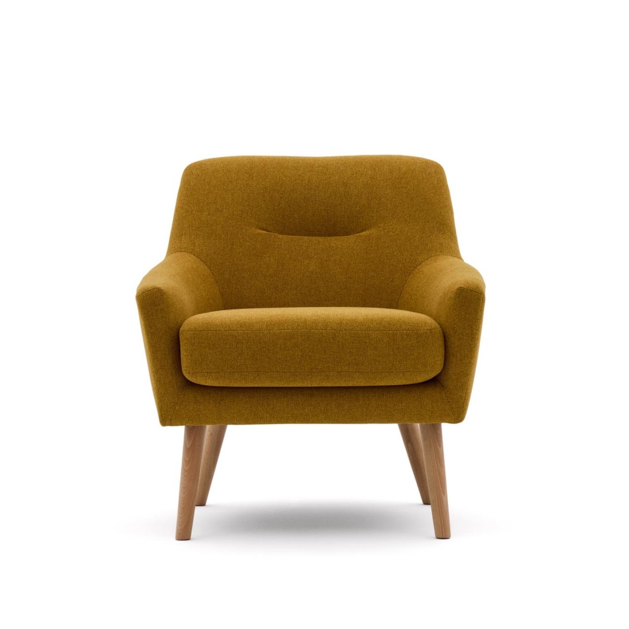 Fotoliu galben mustar din textil Candela Kave Home