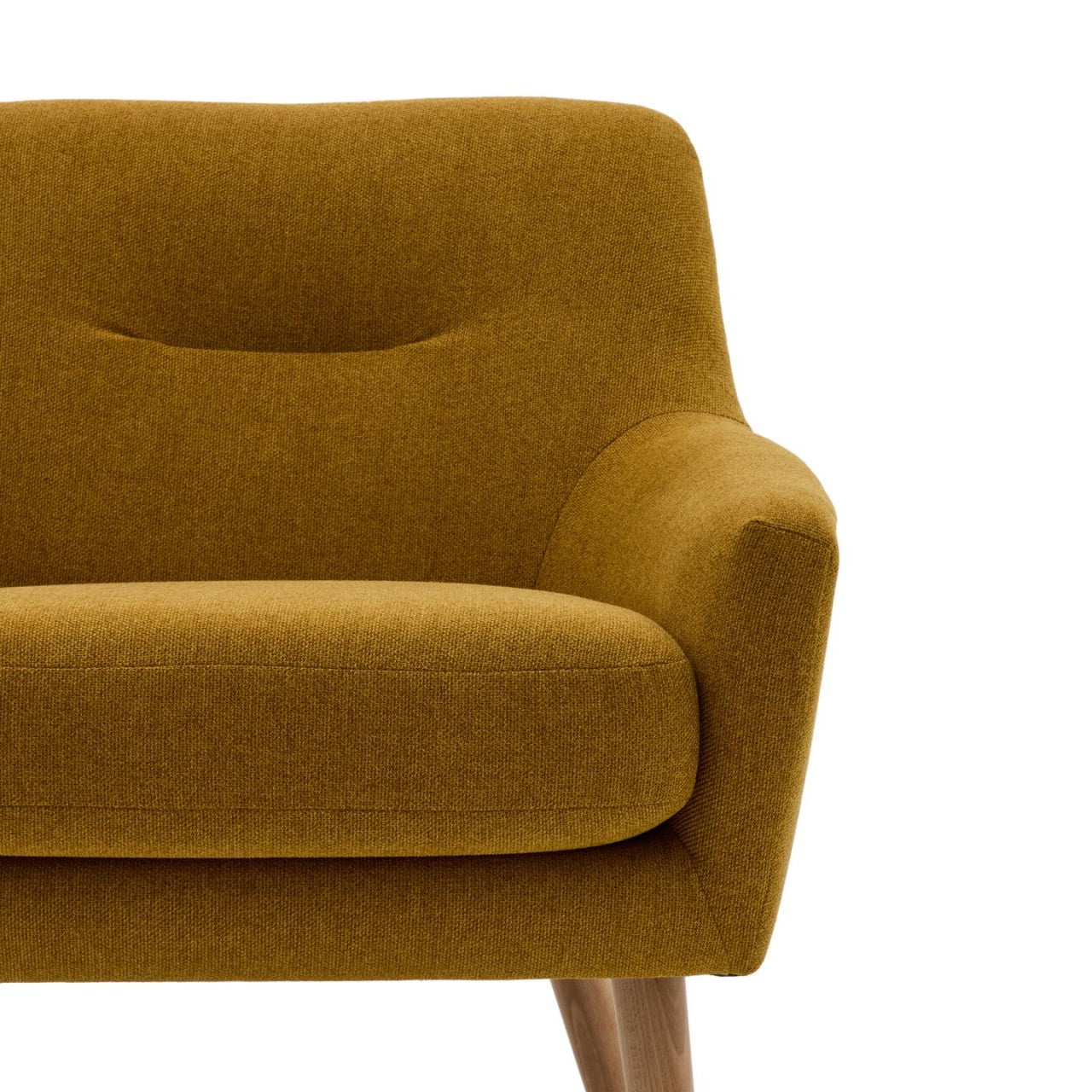 Fotoliu galben mustar din textil Candela Kave Home
