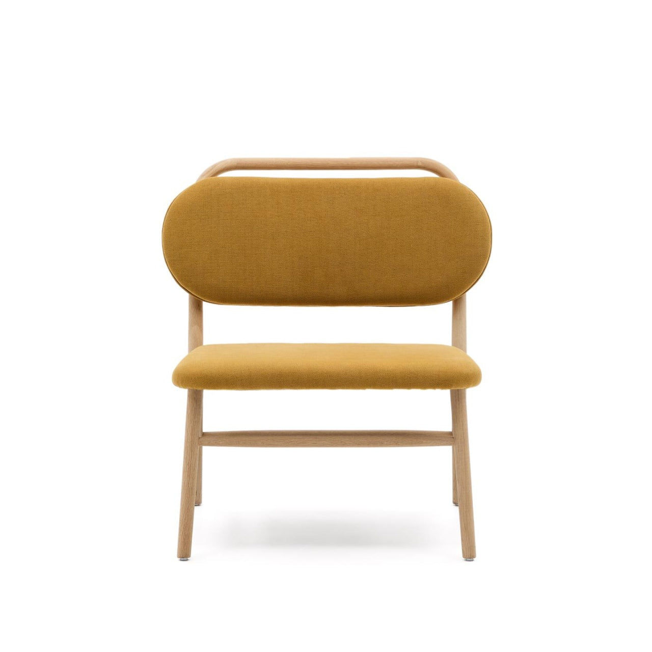 Fotoliu galben mustar din textil Helda Kave Home