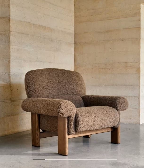 Fotoliu grej din textil Cabana Kave Home