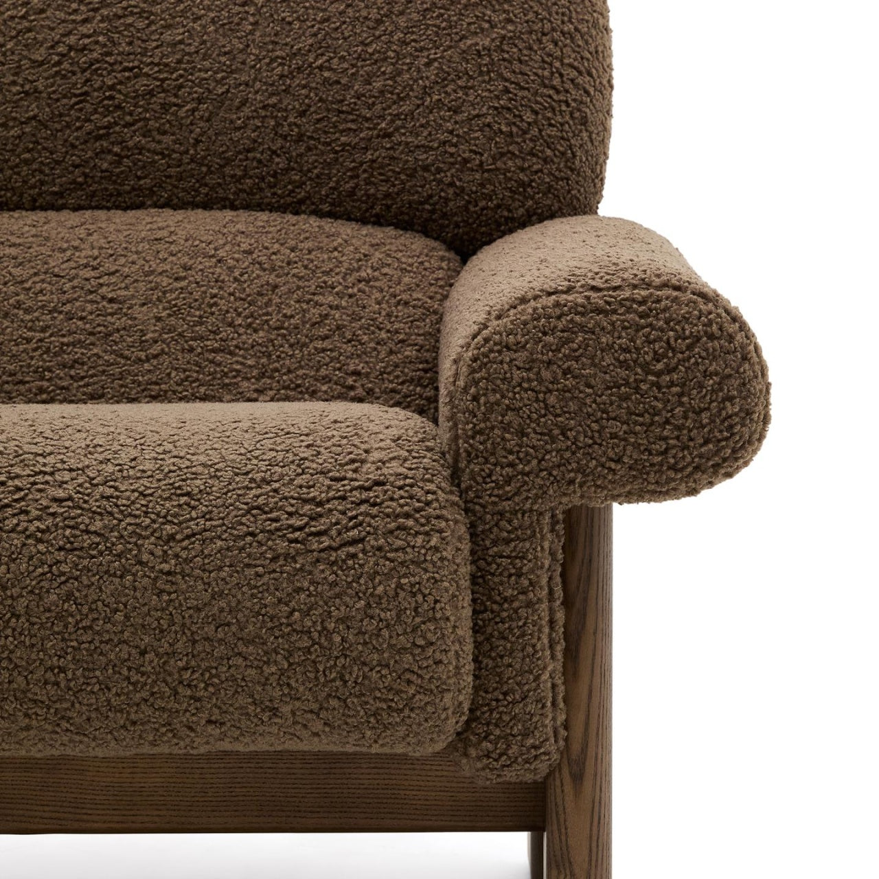 Fotoliu grej din textil Cabana Kave Home
