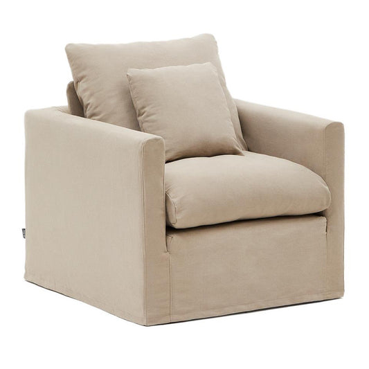 Fotoliu grej din textil Nora Kave Home