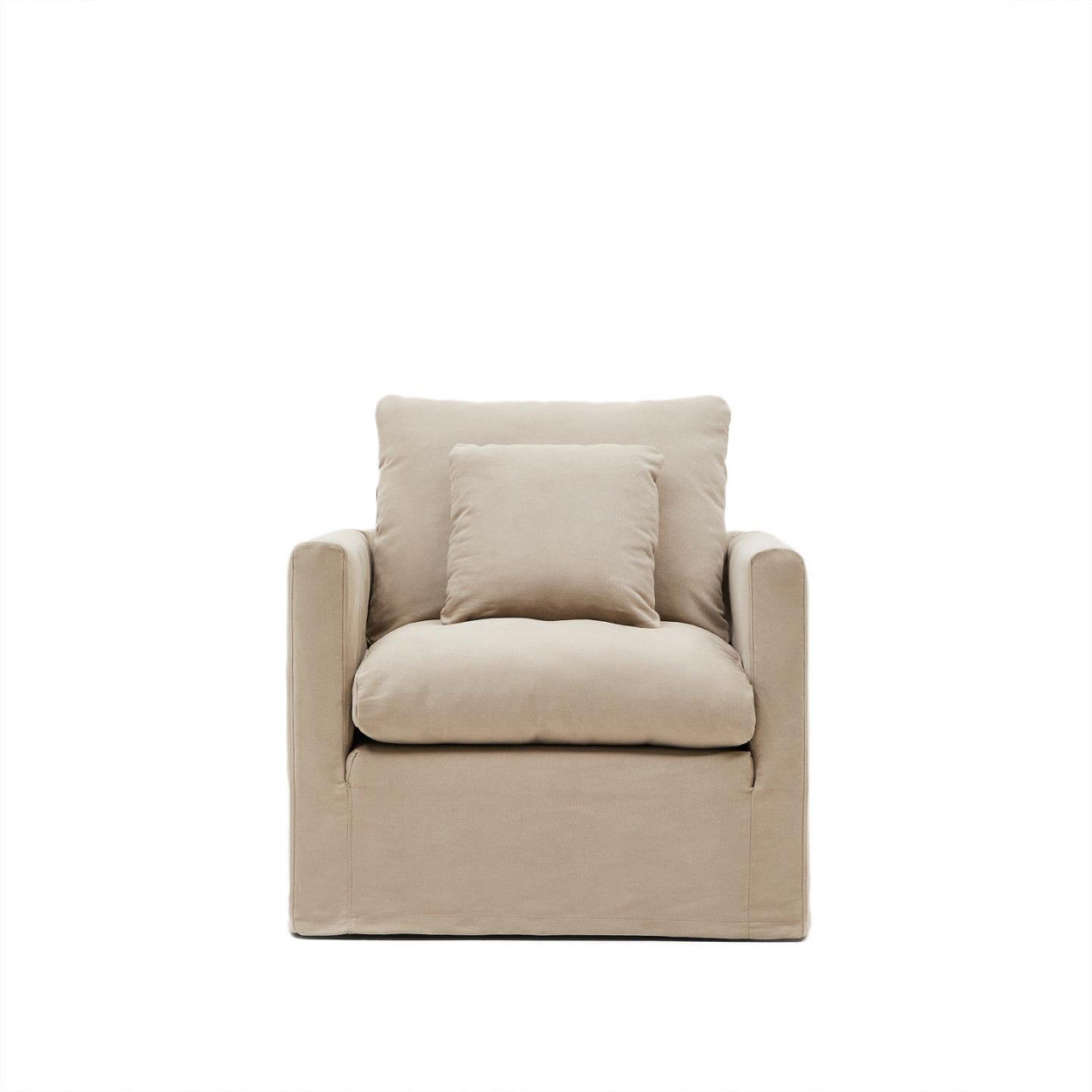 Fotoliu grej din textil Nora Kave Home