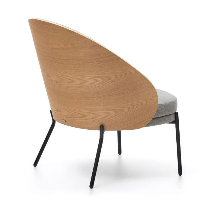 Fotoliu gri deschis/maro din textil Eamy Kave Home