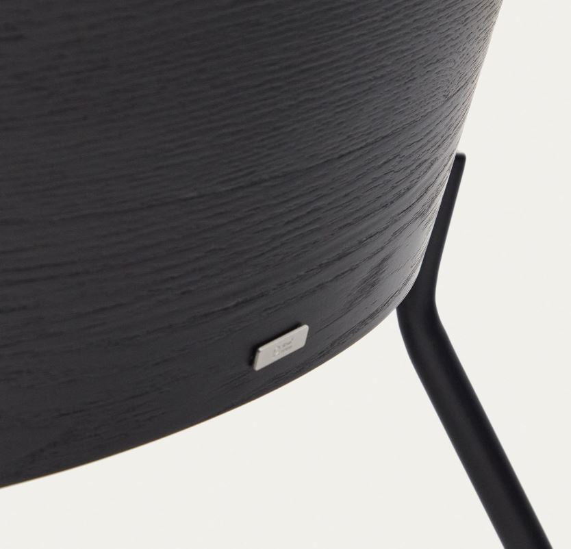 Fotoliu gri deschis/negru din textil Eamy Kave Home