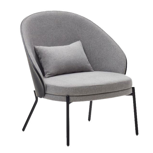 Fotoliu gri deschis/negru din textil Eamy Kave Home