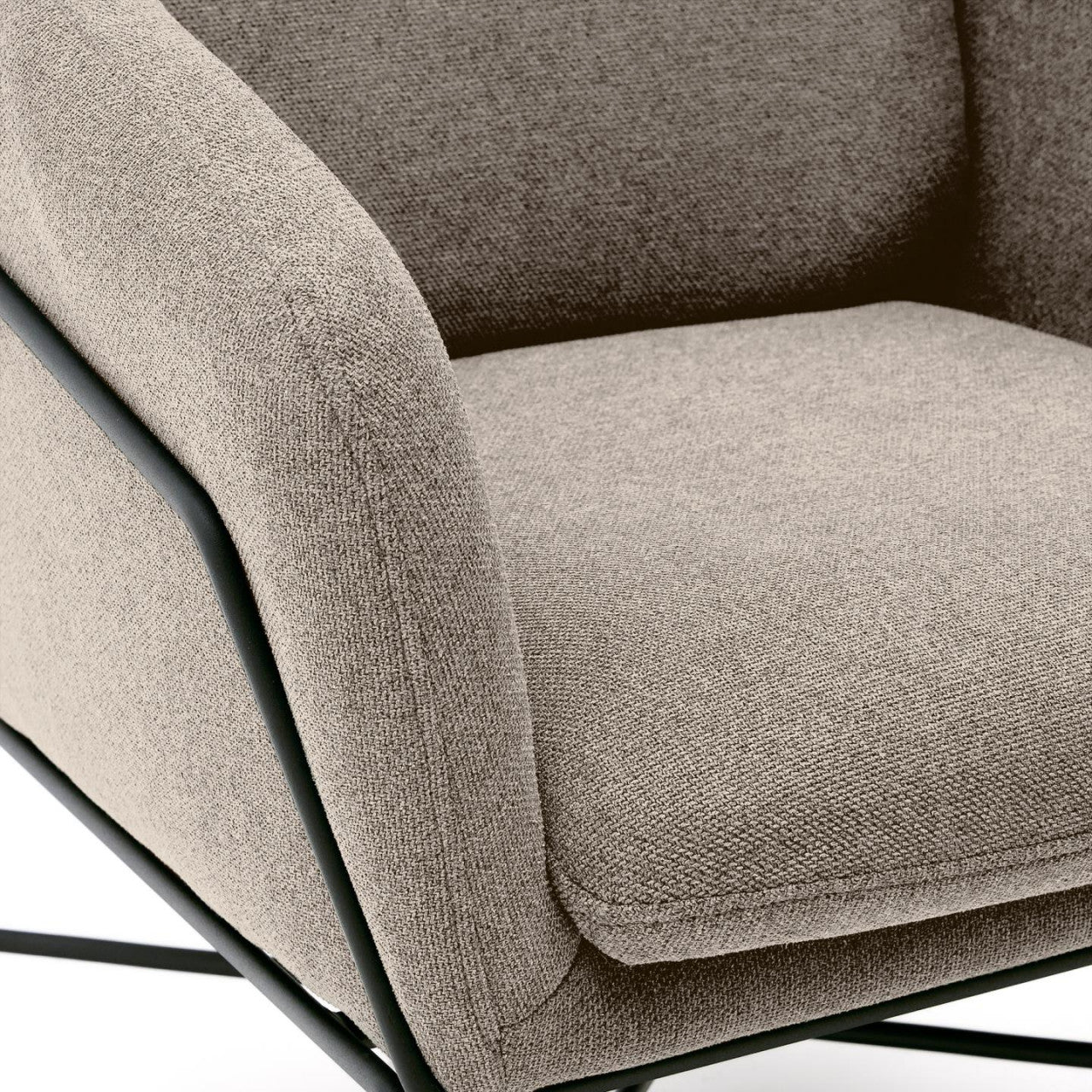 Fotoliu gri din textil Brida Kave Home