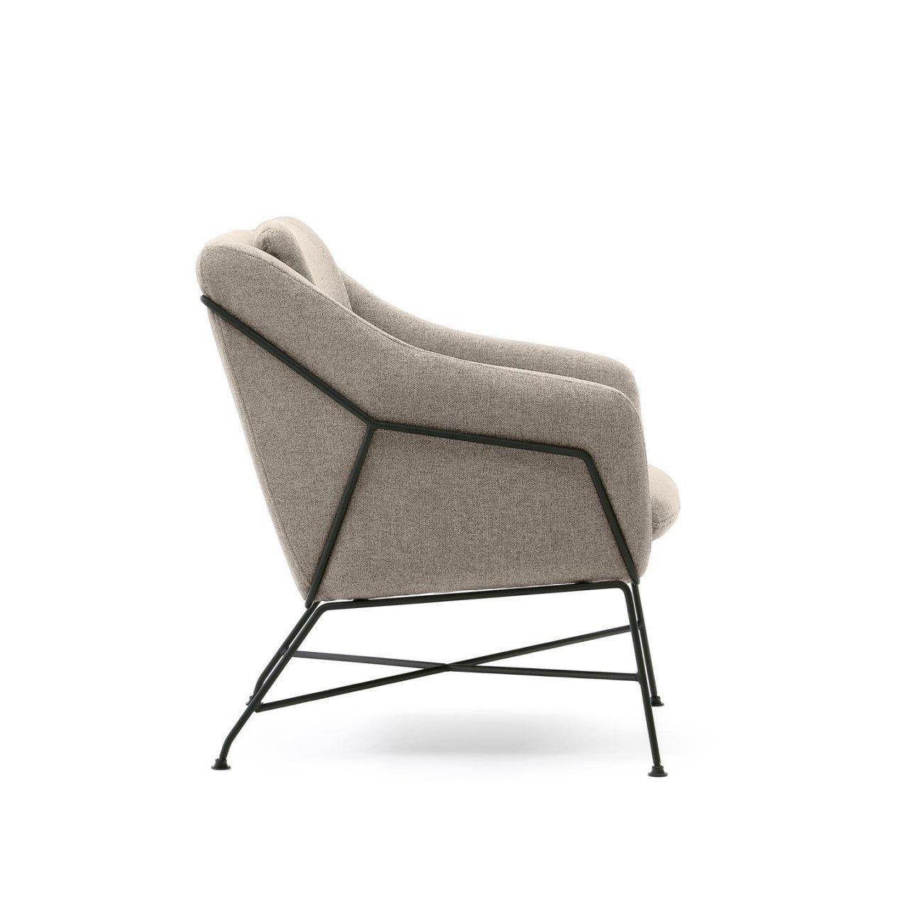 Fotoliu gri din textil Brida Kave Home
