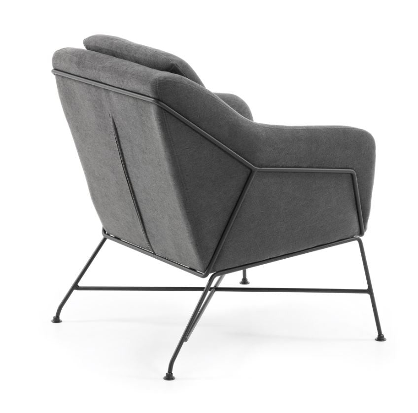 Fotoliu gri grafit din textil Brida Kave Home