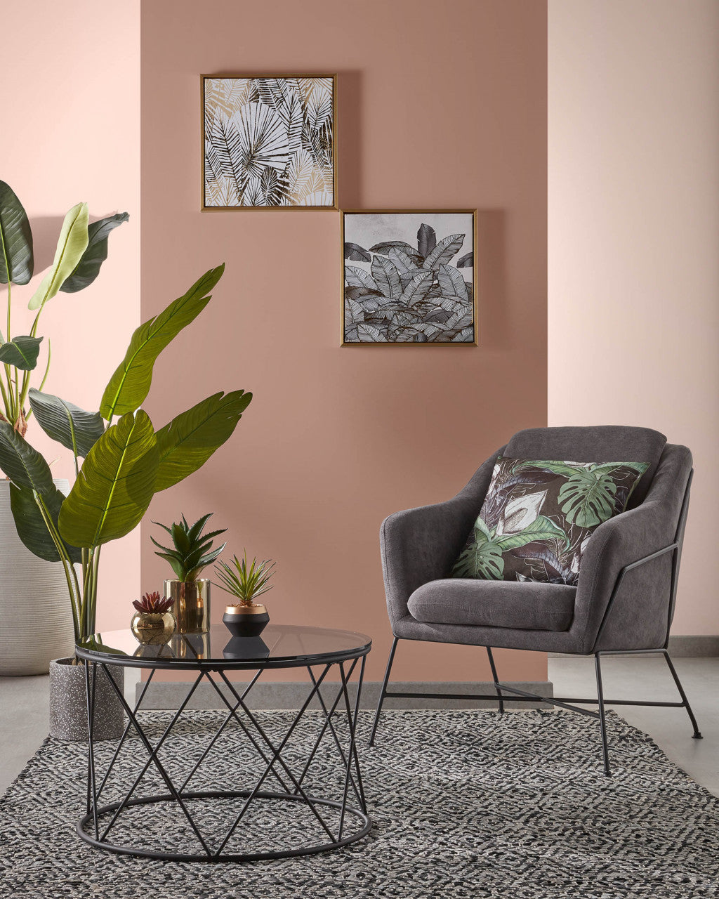 Fotoliu gri grafit din textil Brida Kave Home