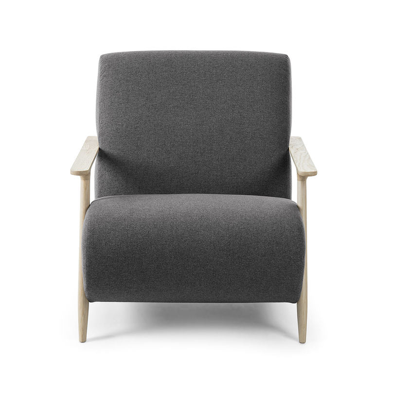 Fotoliu gri grafit/maro deschis din textil Meghan Kave Home