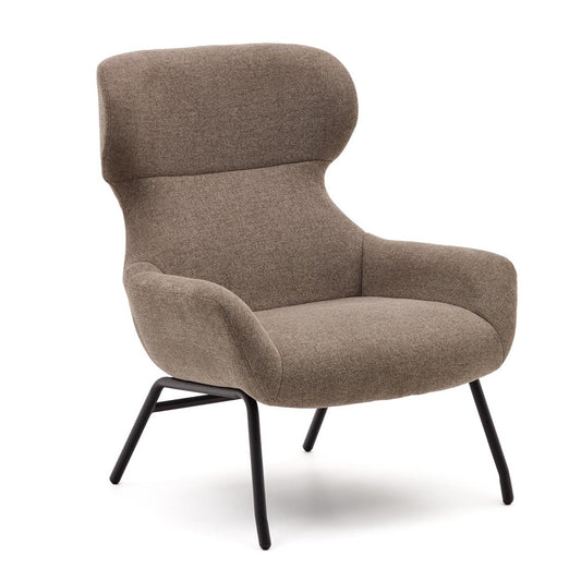 Fotoliu maro din textil Belina Kave Home