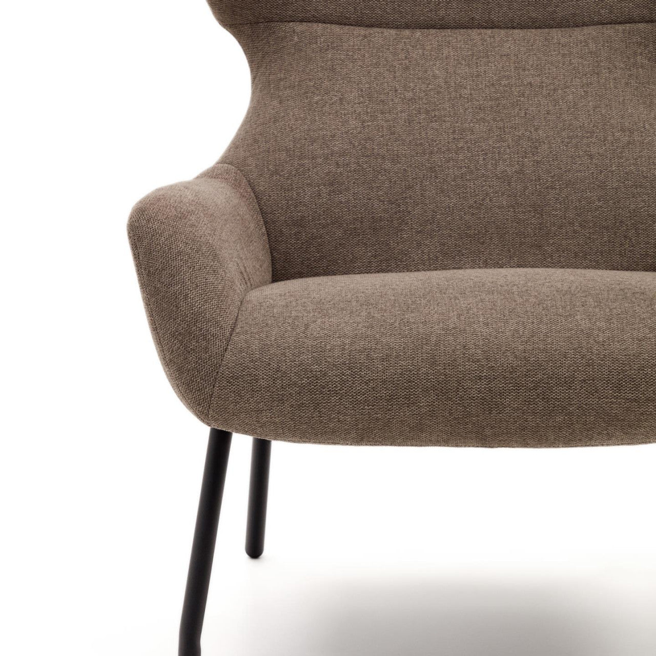Fotoliu maro din textil Belina Kave Home