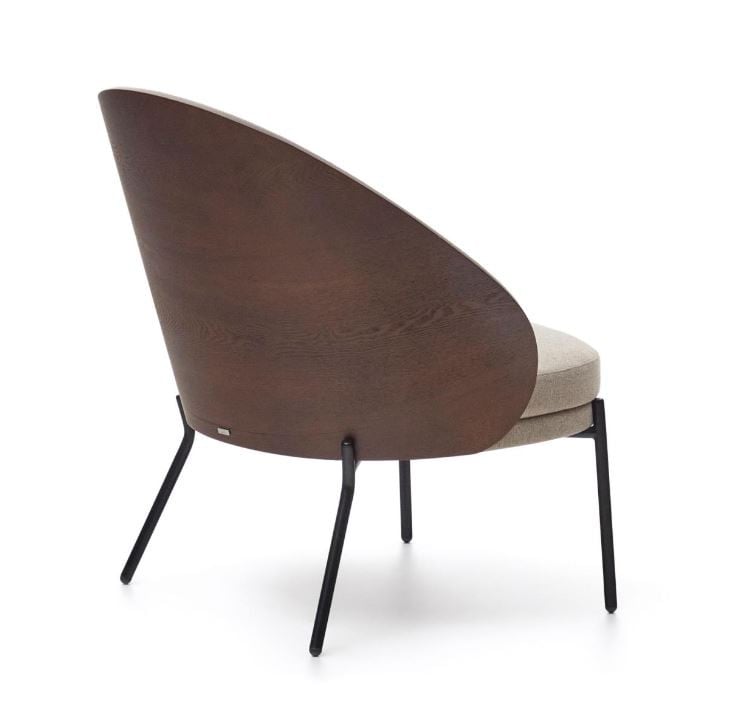 Fotoliu maro din textil Eamy Kave Home
