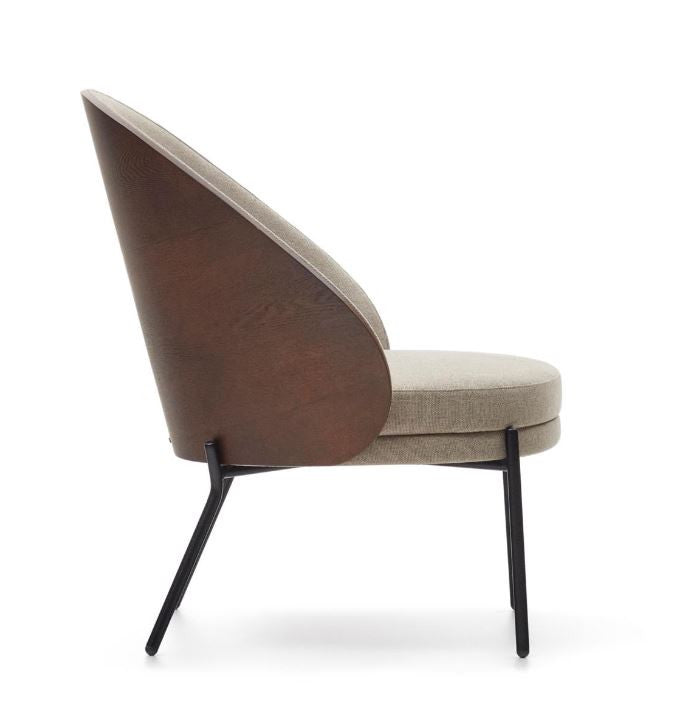 Fotoliu maro din textil Eamy Kave Home