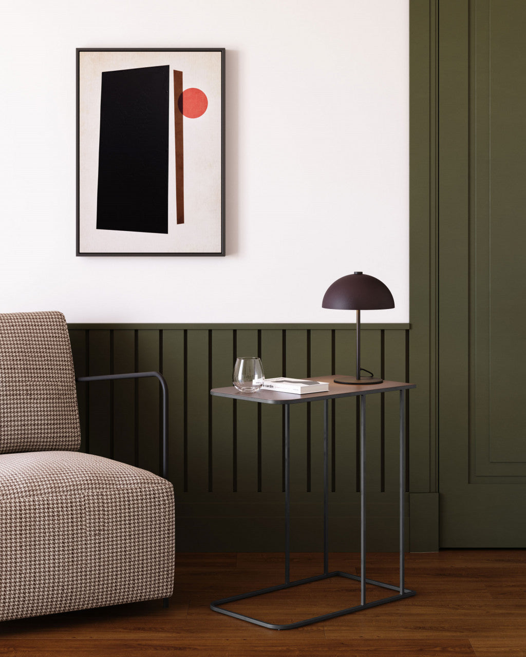 Fotoliu maro din textil Gamer Kave Home