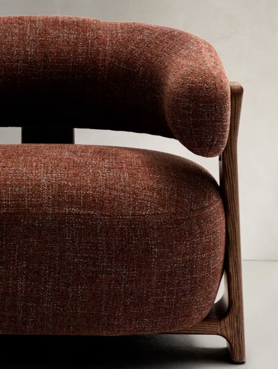 Fotoliu maro din textil Granite Chenille Kave Home