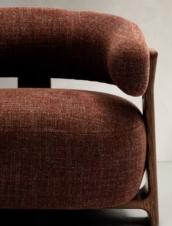 Fotoliu maro din textil Granite Chenille Kave Home
