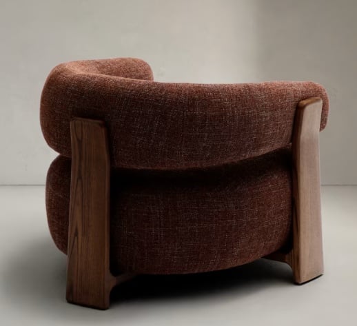 Fotoliu maro din textil Granite Chenille Kave Home