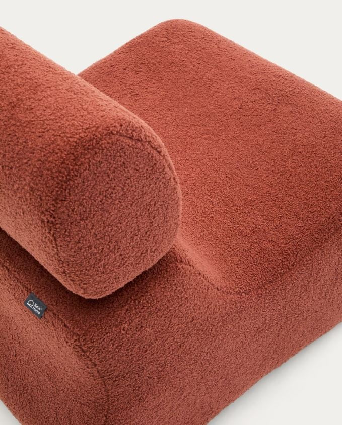Fotoliu maro teracota din textil Club Boucle Kave Home