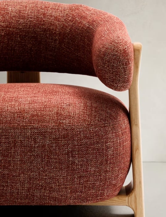 Fotoliu maro teracota din textil Granite Chenille Light Kave Home