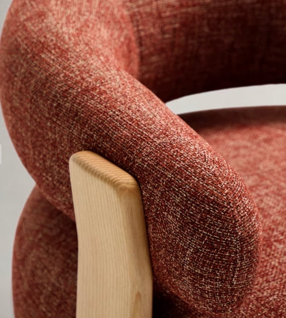 Fotoliu maro teracota din textil Granite Chenille Light Kave Home